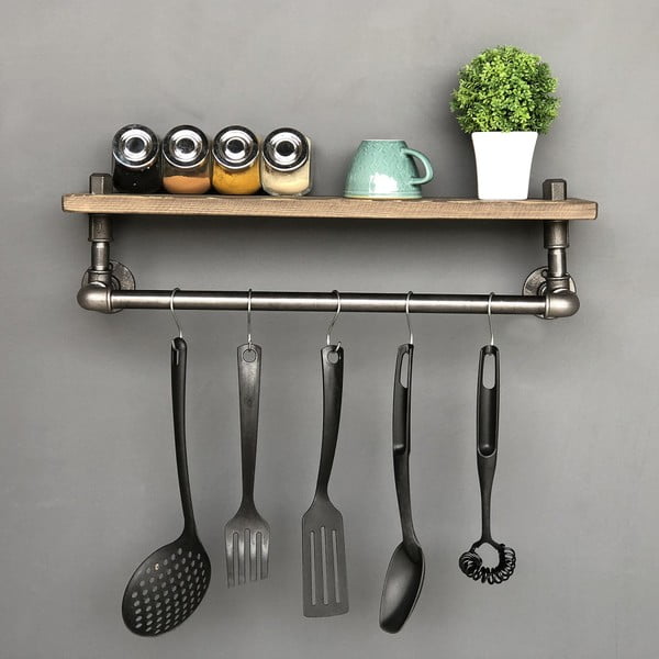 Półka drewniana z haczykami Raffan Pipe-image-4