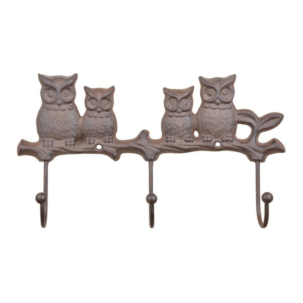 Wieszak żeliwny z 3 haczykami Esschert Design Owls