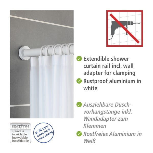 Biały drążek teleskopowy do łazienki Wenko Luz, dł. 110-185 cm-image-4