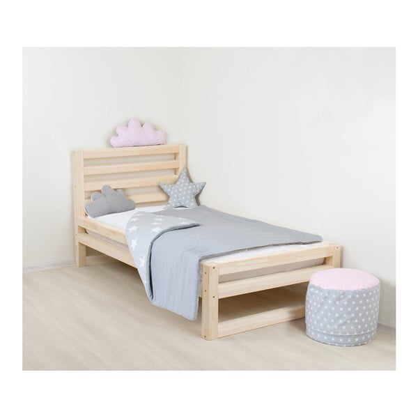 Dziecięce drewniane łóżko 1-osobowe Benlemi DeLuxe Naturalisimo, 160x90 cm