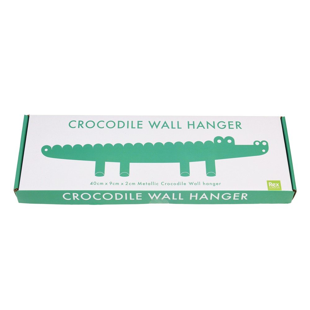 Zielony metalowy dziecięcy wieszak ścienny Crocodile – Rex London (zdjęcie 3)
