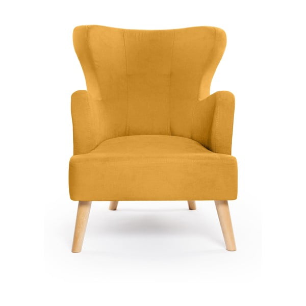 Musztardowy fotel typu uszak Noemye – Bonami Selection-image-2