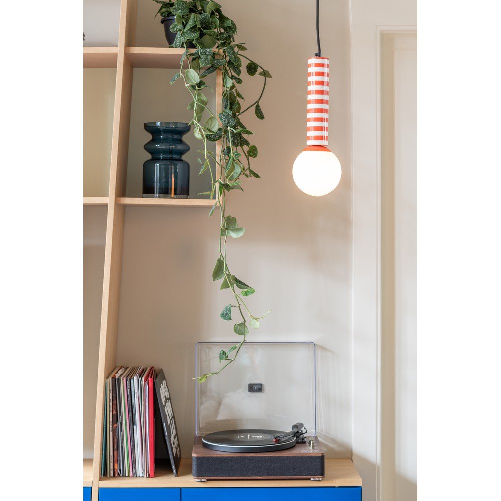 Czerwona metalowa lampa wisząca ø 12 cm Rayado Retro – Leitmotiv (zdjęcie 2)