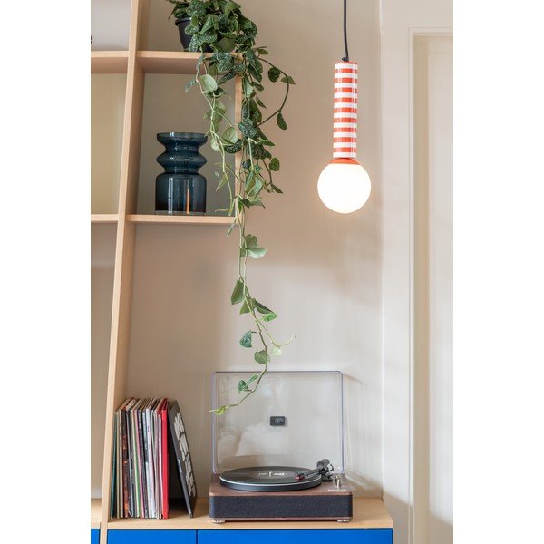 Czerwona metalowa lampa wisząca ø 12 cm Rayado Retro – Leitmotiv-image-1