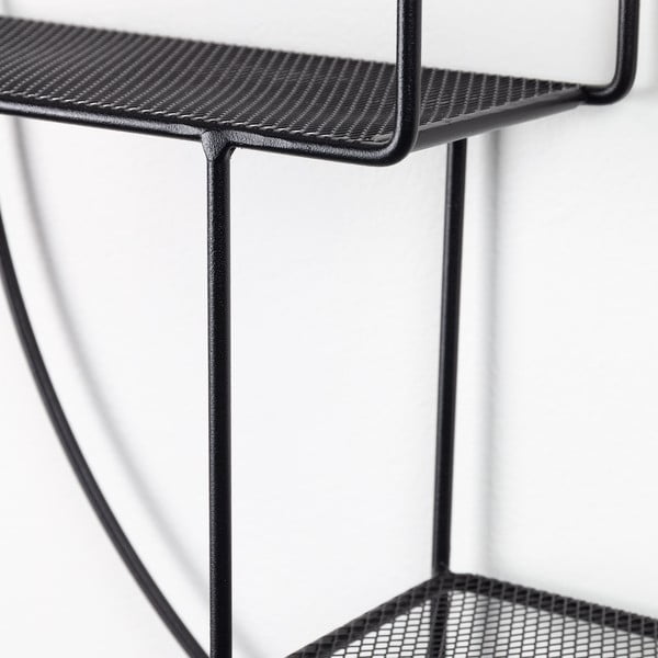 Czarna wielopoziomowa metalowa półka 55 cm Across – Kave Home-image-3