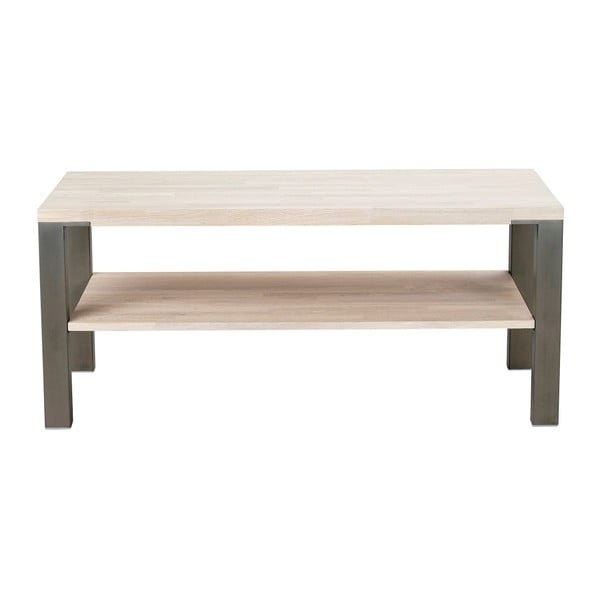 Stolik z drewna dębowego z nogami ze stali Folke Typhon, dł. 120 cm-image-2