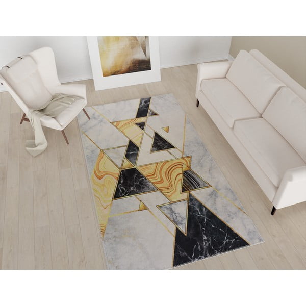 Czarno-biały chodnik odpowiedni do prania 80x200 cm – Vitaus-image-1