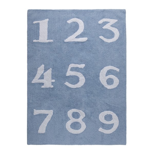Niebieski dywan bawełniany Happy Decor Kids Numbers, 160x120 cm
