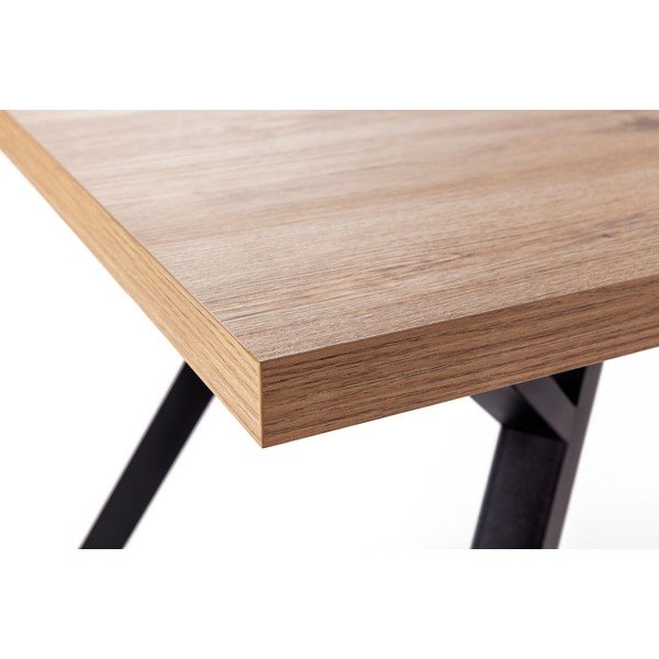 Stół z blatem z drewna dębowego w naturalnym kolorze 90x160 cm Marion – Marckeric-image-4