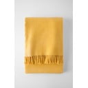 Żółty pled z domieszką bawełny Euromant Basics, 140x180 cm