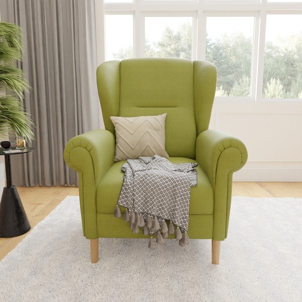 Zielony fotel typu uszak Swan – Ropez-image-1