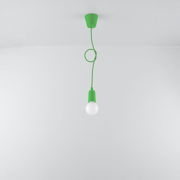 Zielona lampa wisząca 9x9 cm Rene – Sollux-image-3