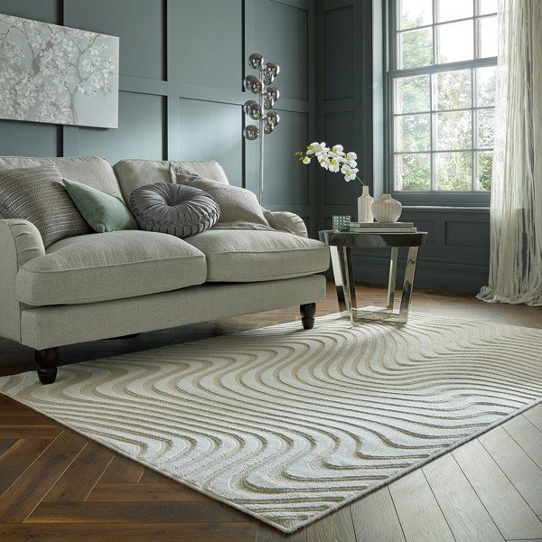 Beżowy wełniany dywan 170x120 cm Patna Channel – Flair Rugs-image-1