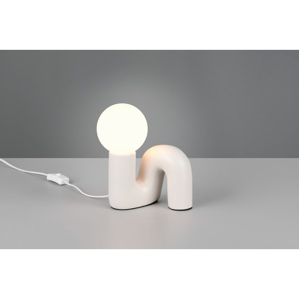 Lampa stołowa ceramiczna w kolorze kości słoniowej (wysokość 21,5 cm) Quinn – Reality-image-1