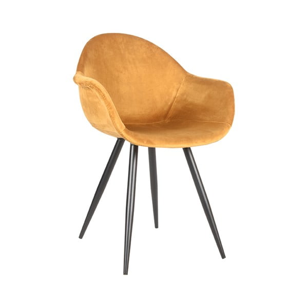 Musztardowe aksamitne krzesła zestaw 2 szt. Forli – LABEL51