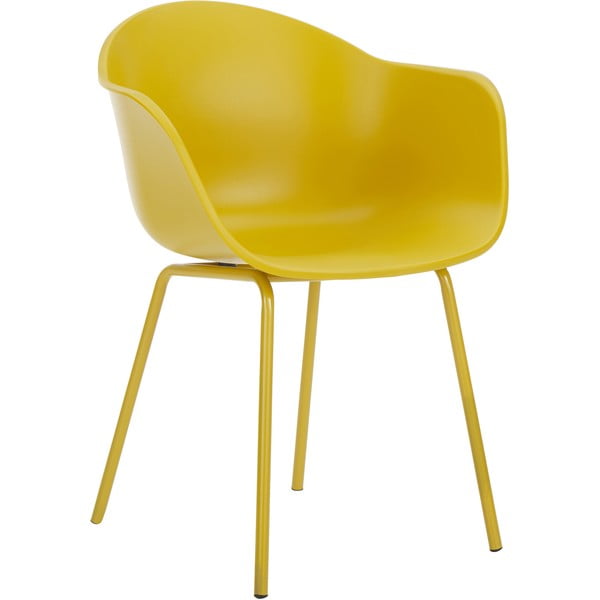 Żółte krzesło z metalową konstrukcją Westwing Collection Claire