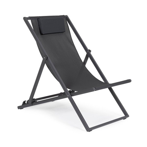Antracytowy metalowy leżak ogrodowy Taylor – Bizzotto