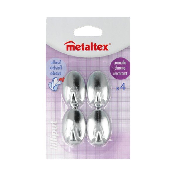 Zestaw 4 plastikowych samoprzylepnych haczyków Metaltex Greg-image-2
