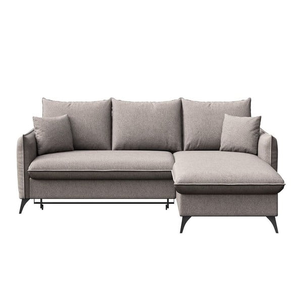 Szary rozkładany narożnik ze schowkiem (prawostronny/z szezlongiem) Brim – Rodier