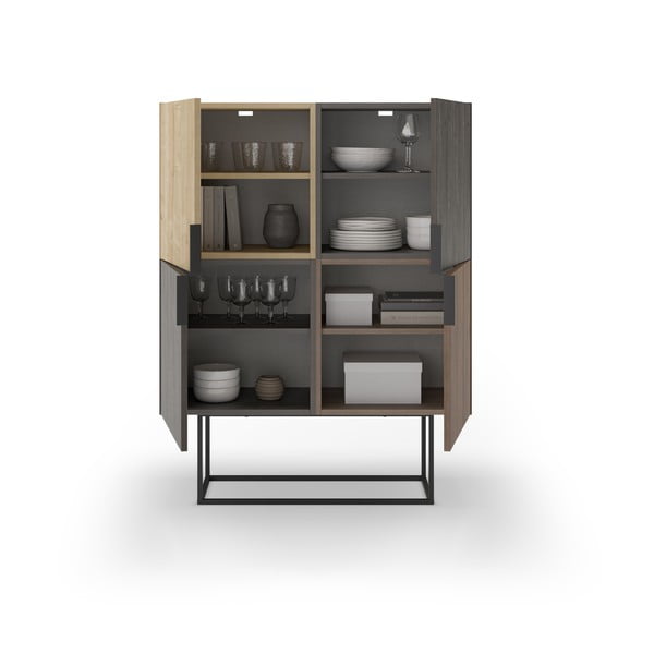 Brązowa szafka w dekorze dębu 100x130 cm Titan – Marckeric-image-3