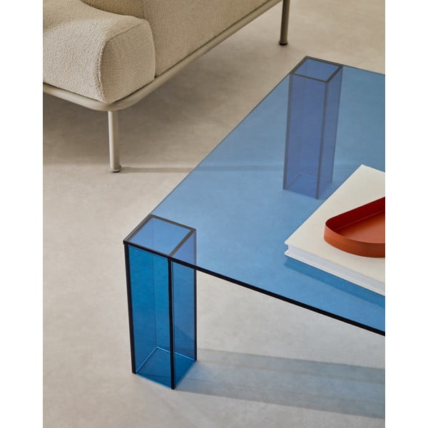 Niebieski szklany stolik 85x85 cm Adularia – Kave Home-image-2