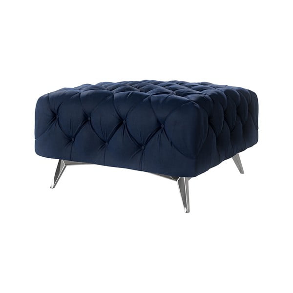Ciemnoniebieski aksamitny podnóżek Chelsea – Ropez-image-1