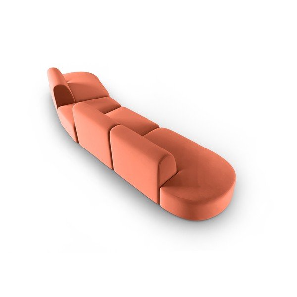 Różowa aksamitna sofa prawostronna 428 cm Paolo – Milo Casa-image-3