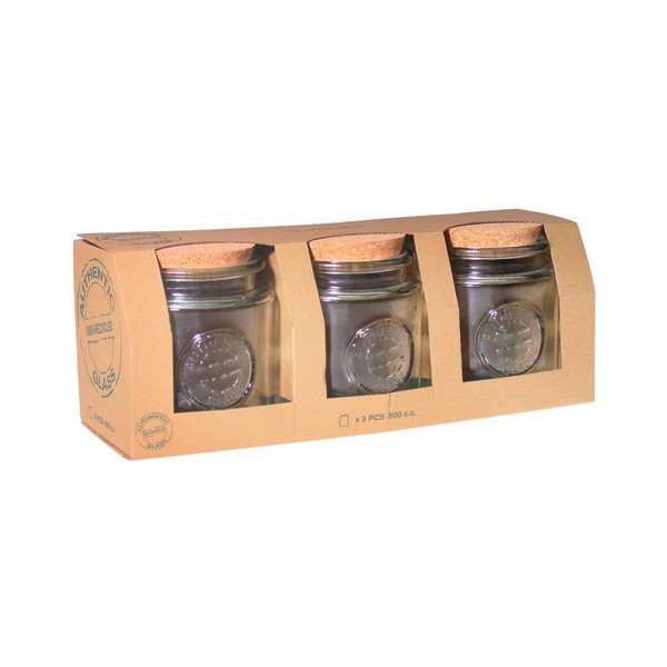 Zestaw 3 słoiczków ze szkła z recyklingu Ego Dekor Authentic, 800 ml-image-1