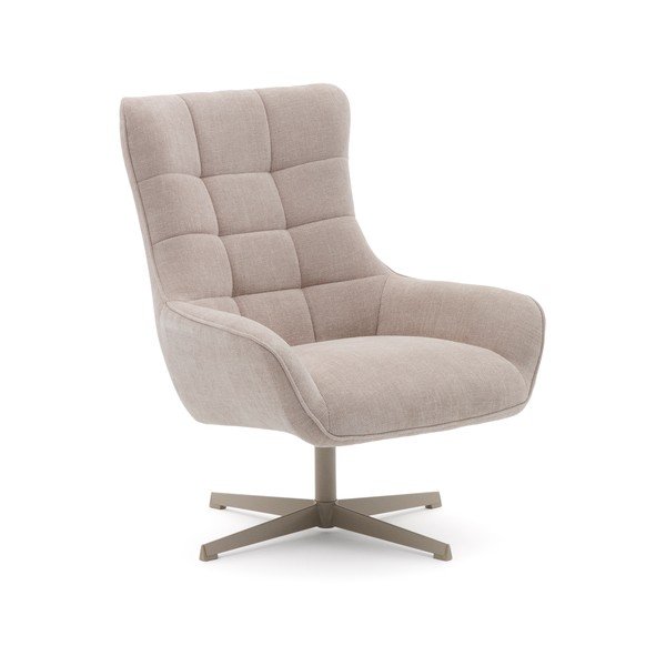 Beżowy obrotowy fotel z tkaniny szenilowej Teryl – Kave Home