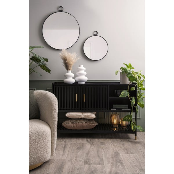 Czarna komoda z drewna sosnowego Leitmotiv Marve, 120x80 cm-image-1