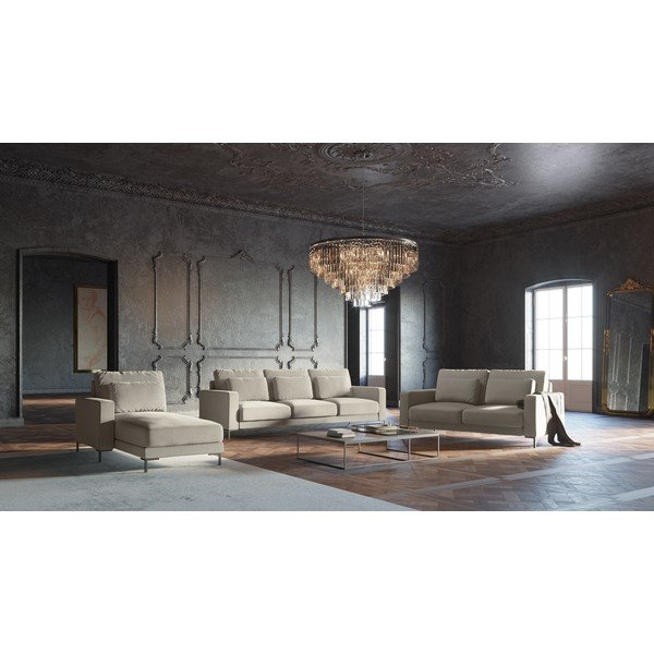 Beżowa sofa z aksamitnym obiciem Interieurs 86 Seine, 158 cm-image-4