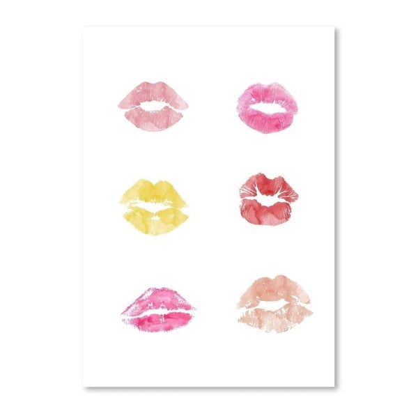 Plakat Americanflat Lipstick Kisses, 30x42 cm