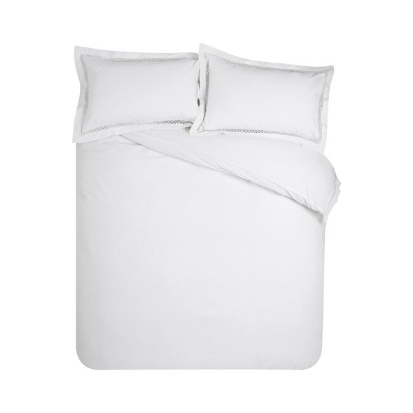 Biała pościel dwuosobowa 230x220 cm Classic Lattice Lace – Catherine Lansfield