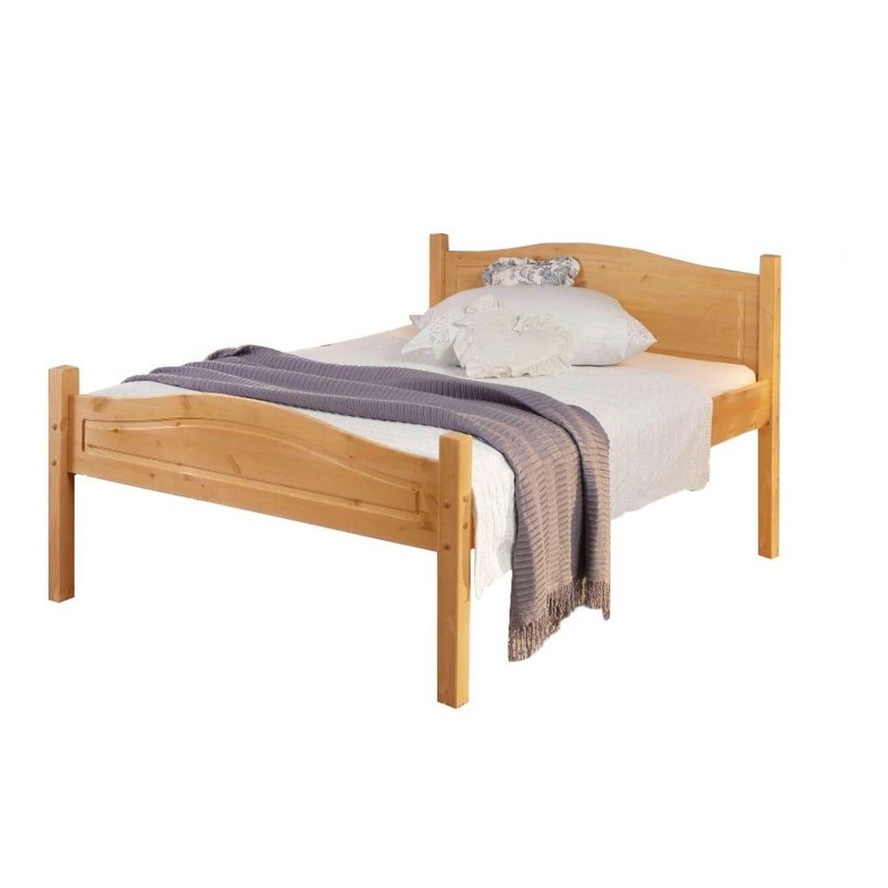 Brązowe łóżko z litego drewna sosnowego Støraa Barney, 160x200 cm