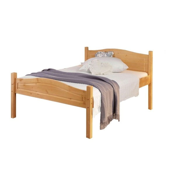 Brązowe łóżko z litego drewna sosnowego Støraa Barney, 160x200 cm