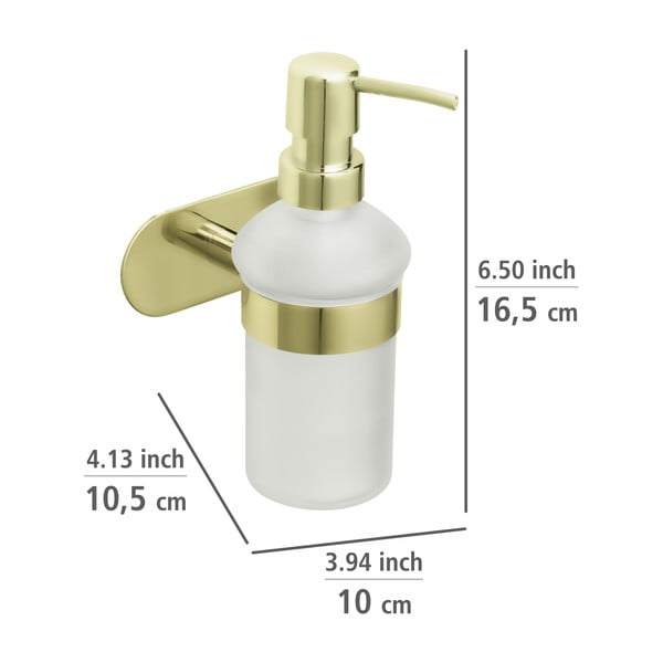 Złoty samoprzylepny dozownik do mydła ze stali nierdzewnej 0.2 l Orea Gold – Wenko-image-3