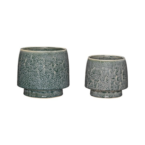 Ceramiczne ręcznie wykonane osłonki na doniczki zestaw 2 szt. ø 20 cm Lava – Hübsch
