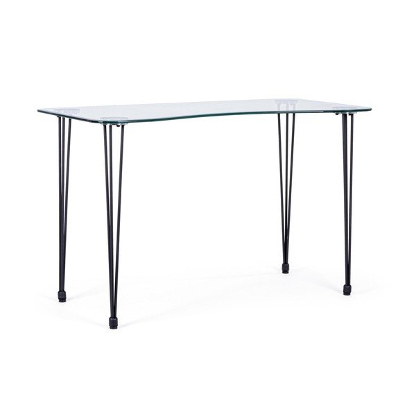Biurko ze szklanym blatem 60x120 cm Rondo – Bizzotto