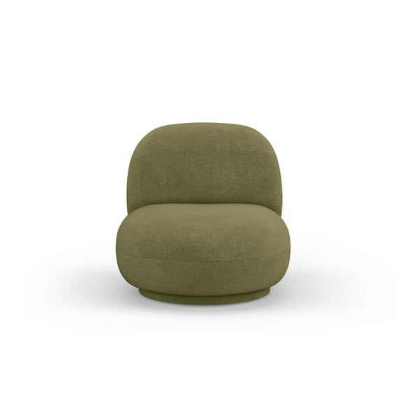 Zielony fotel z materiału bouclé Chuck – Micadoni Home