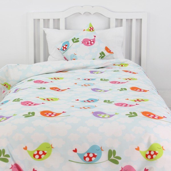 Dziecięca pościel bawełniana z poszewką na poduszkę Mr. FoxLittle Birds, 140x200 cm-image-1