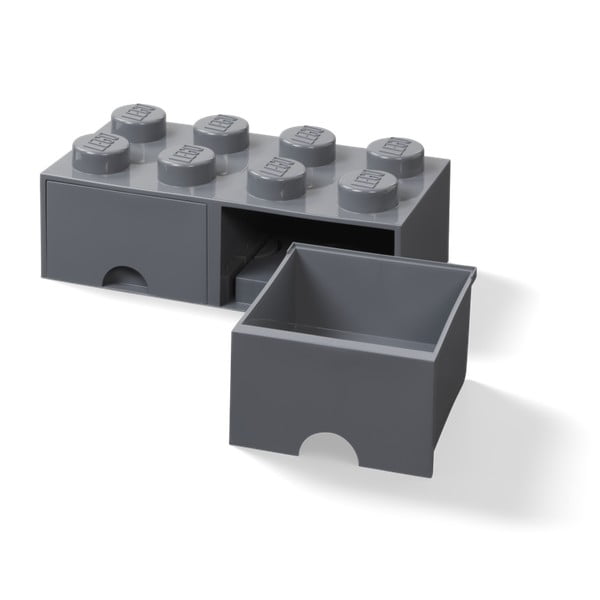 Ciemnoszary dziecięcy pojemnik z 2 szufladami LEGO®-image-2