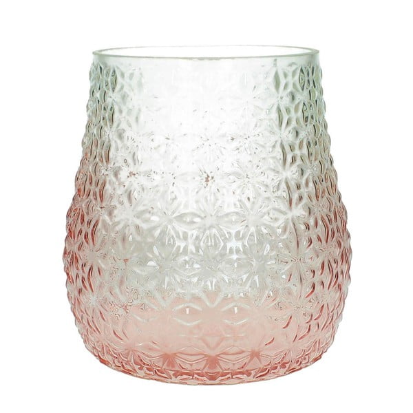 Różowo-biały wazon szklany HF Living, wys. 23 cm