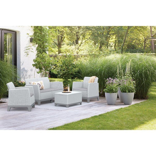 Jasnoszary zestaw mebli ogrodowych dla 4 osób Scandi Forma – Keter-image-1