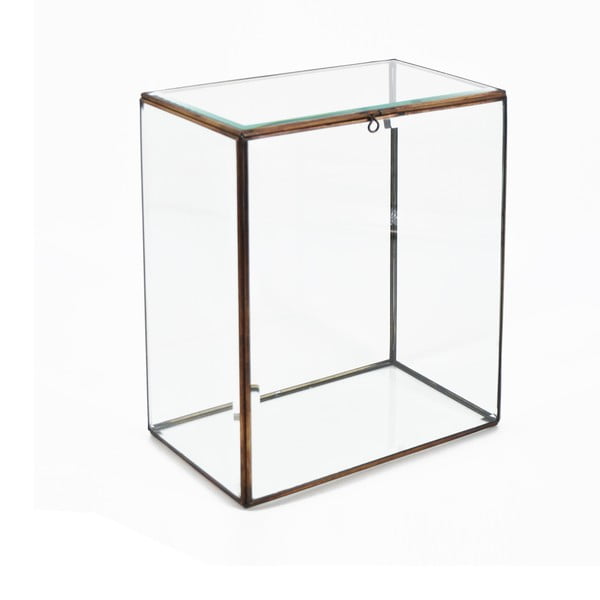 Pojemnik szklany z detalami z brązu Moycor Bisel, wys. 37 cm