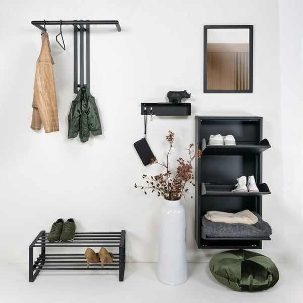 Czarny metalowy wieszak ścienny 65 cm Senza – Spinder Design-image-2