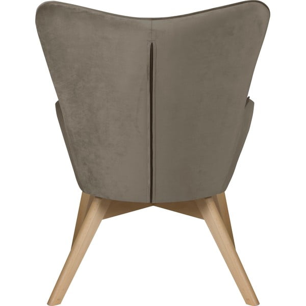 Jasnobrązowy aksamitny fotel z podnóżkiem Niko – Ropez-image-4