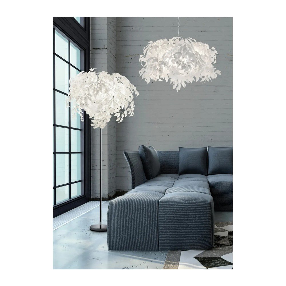 Biała lampa stojąca Reality Leavy, wys. 180 cm (zdjęcie 3)