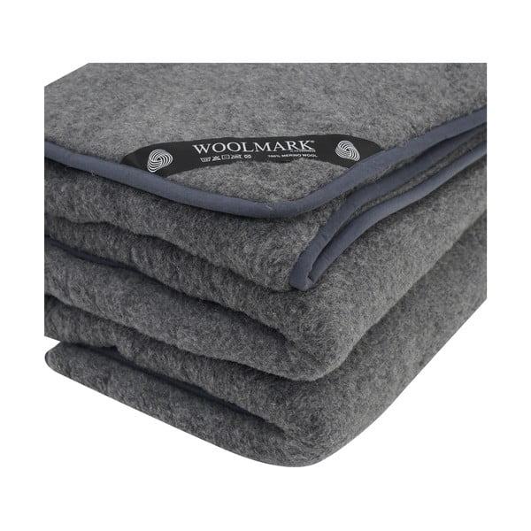 Szara wełniana narzuta 200x240 cm – Native Natural-image-1