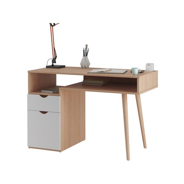 Biurko w dekorze dębu 55x120 cm Scandi – Støraa-image-3