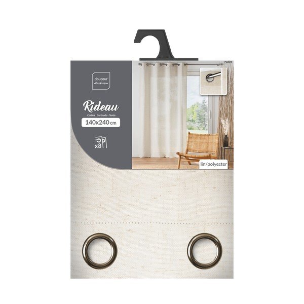 Kremowa zasłona 140x240 cm Pauline – douceur d'intérieur-image-4